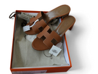 Oasis Epsom Calfskin Heeled Sandals - Tan - View 1