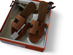 Oasis Epsom Calfskin Heeled Sandals - Tan - View 8