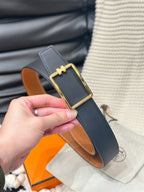 Tube H Reversible Leather Belt