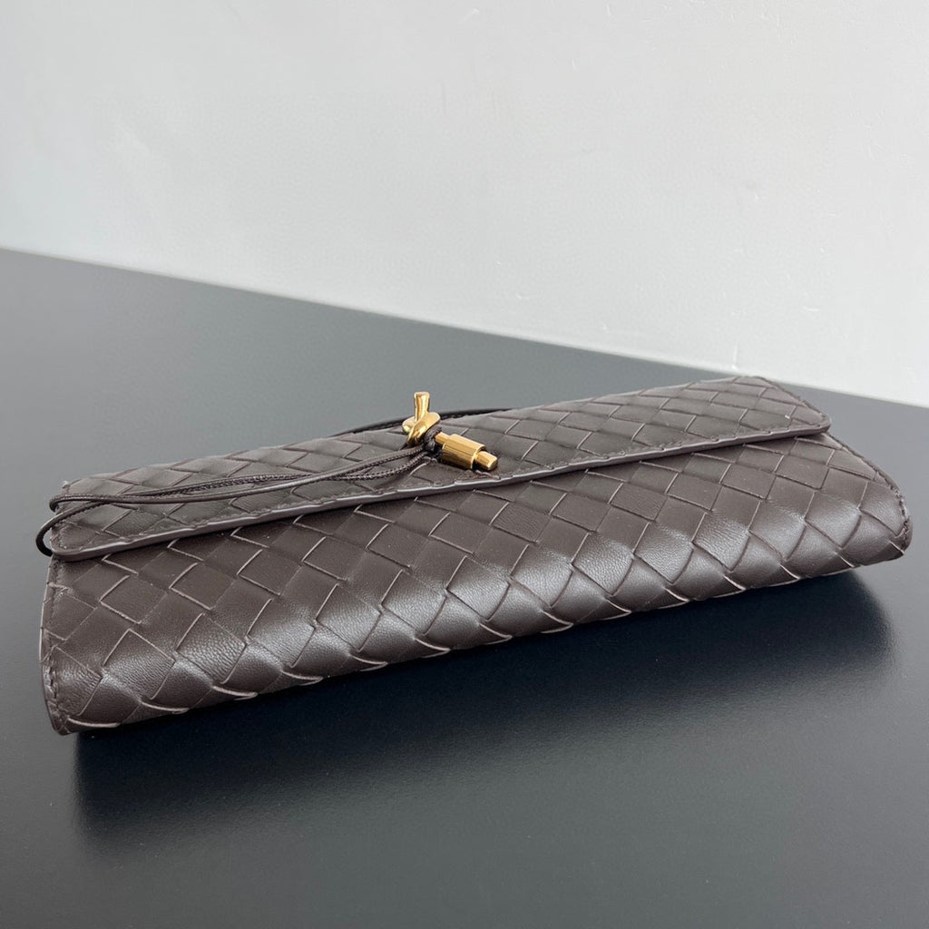 Intrecciato Woven Long Clutch Bag - View 4