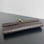 Intrecciato Woven Long Clutch Bag - View 4