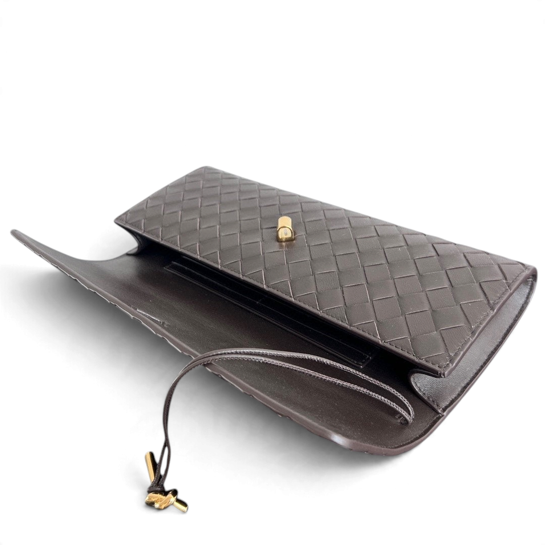 Intrecciato Woven Long Clutch Bag - View 5