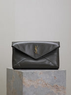Leather Envelope Clutch 29.5cm - Green - View 1