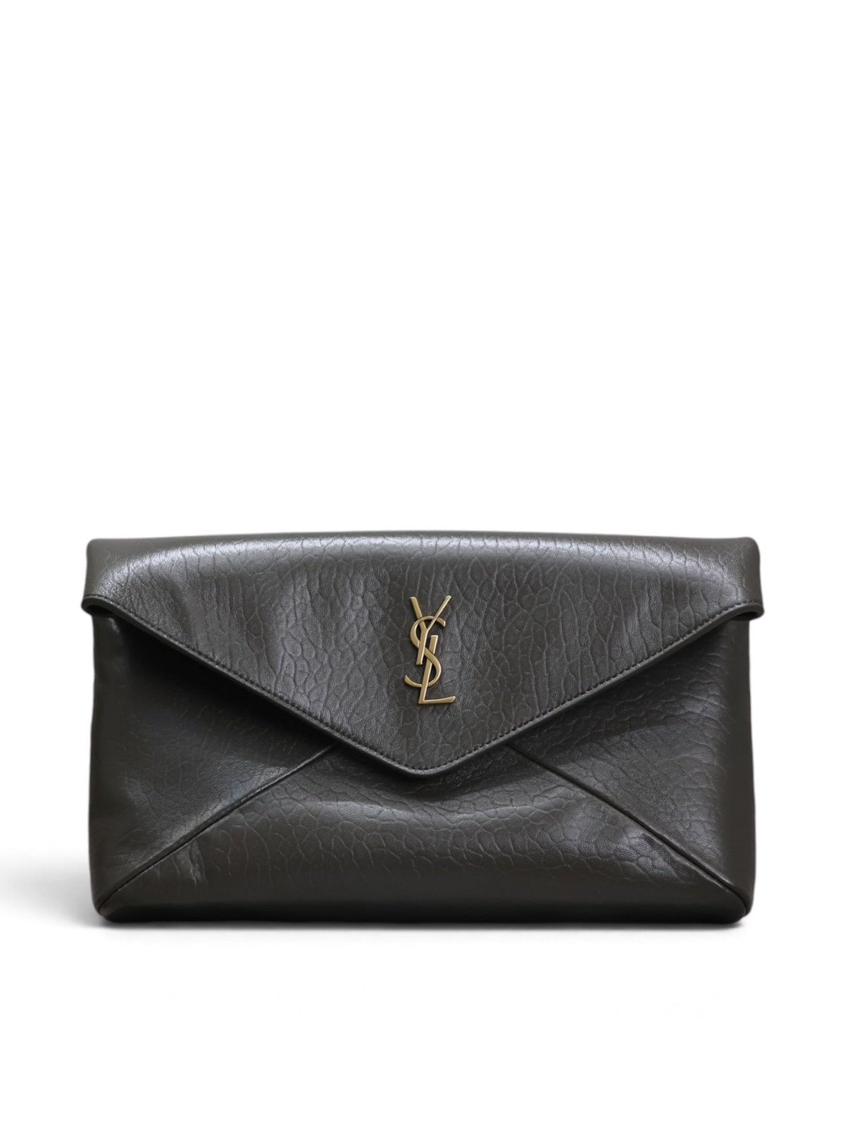 Leather Envelope Clutch 29.5cm - Green - View 1