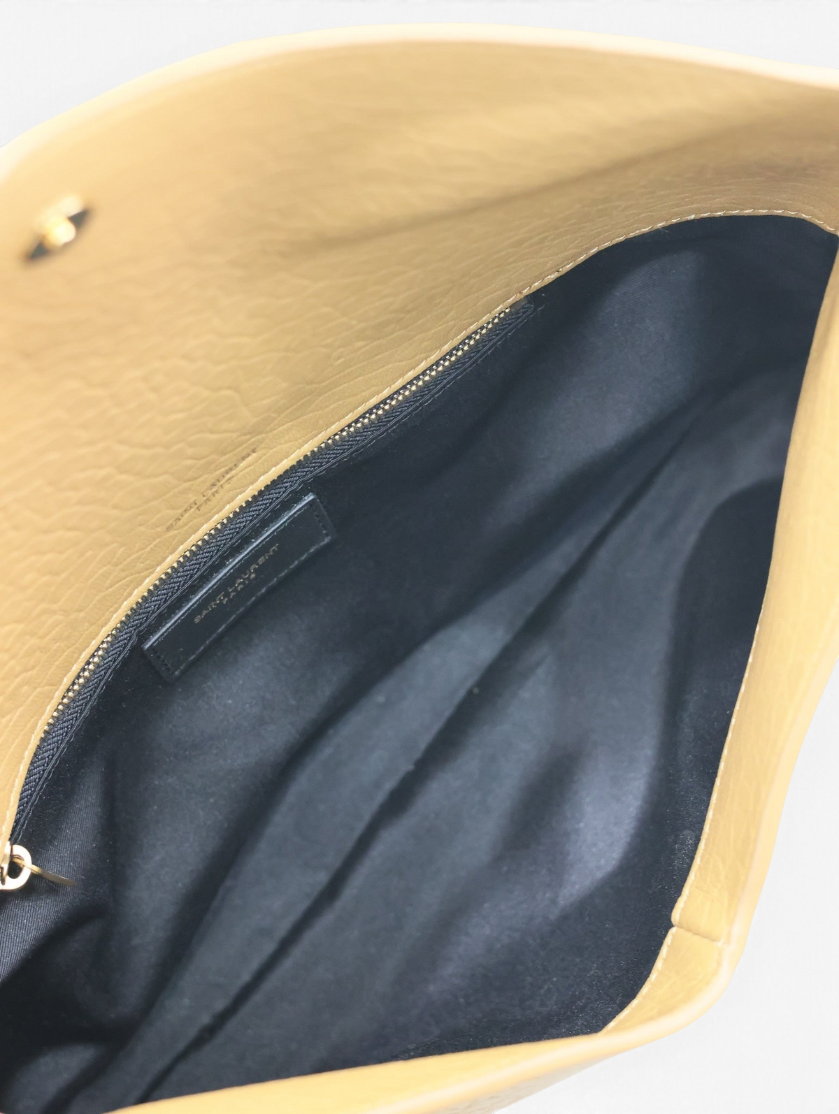 Leather Envelope Clutch 29.5cm - Mustard - View 8