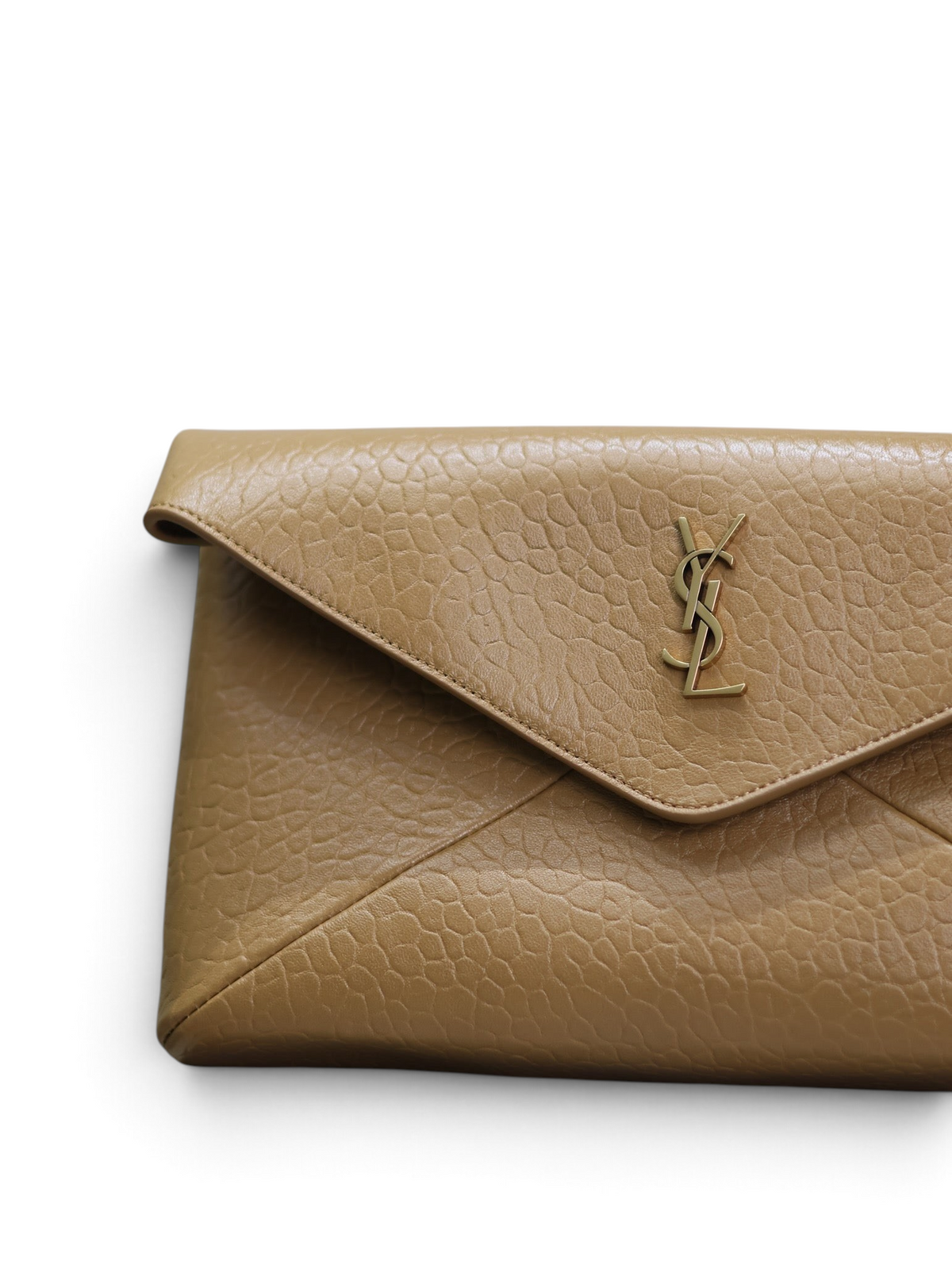 Leather Envelope Clutch 29.5cm - Mustard - View 3