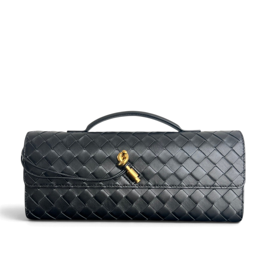 Intrecciato Woven Long Clutch Bag - View 1