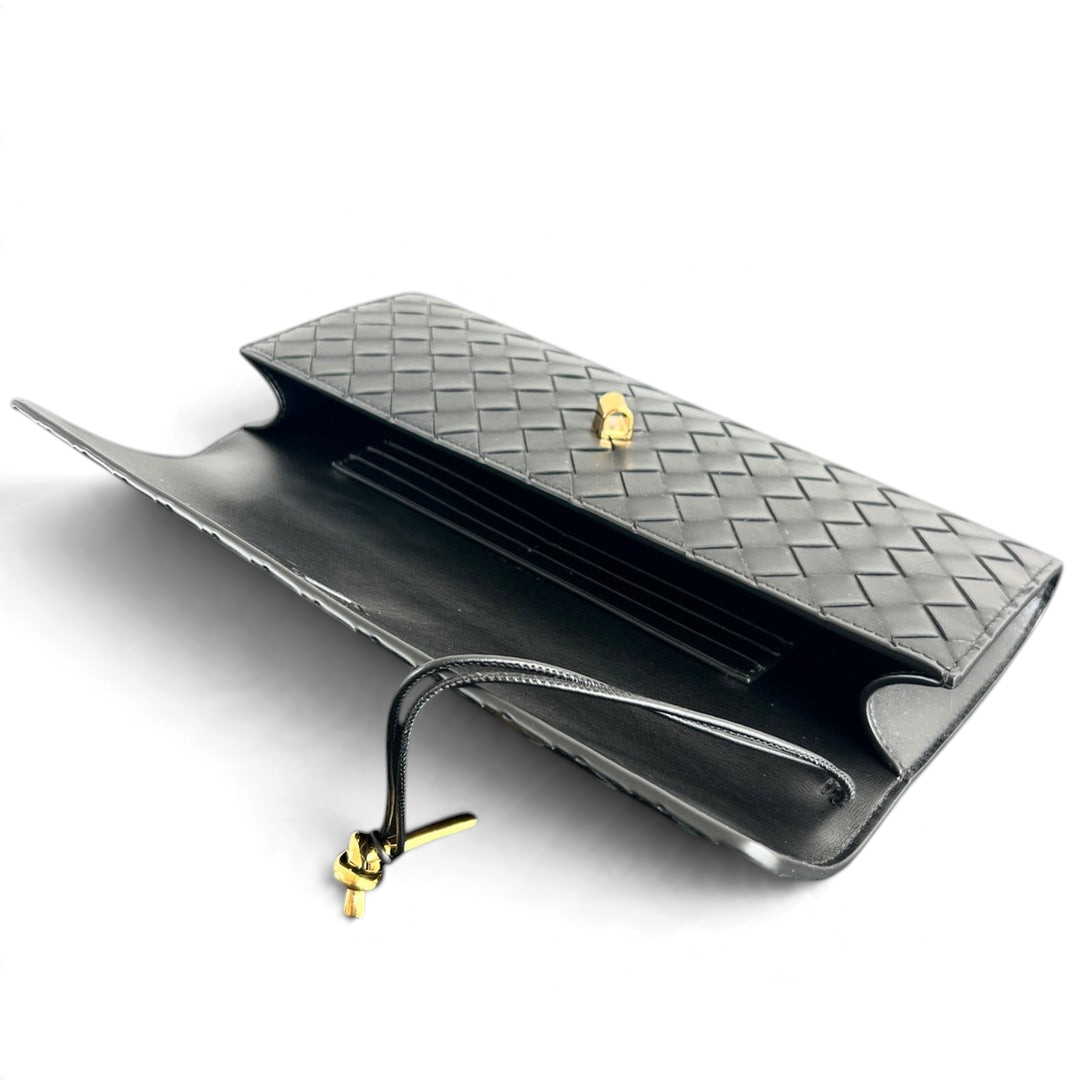 Intrecciato Woven Long Clutch Bag - View 5