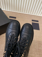 Quilted Leather Combat Boots