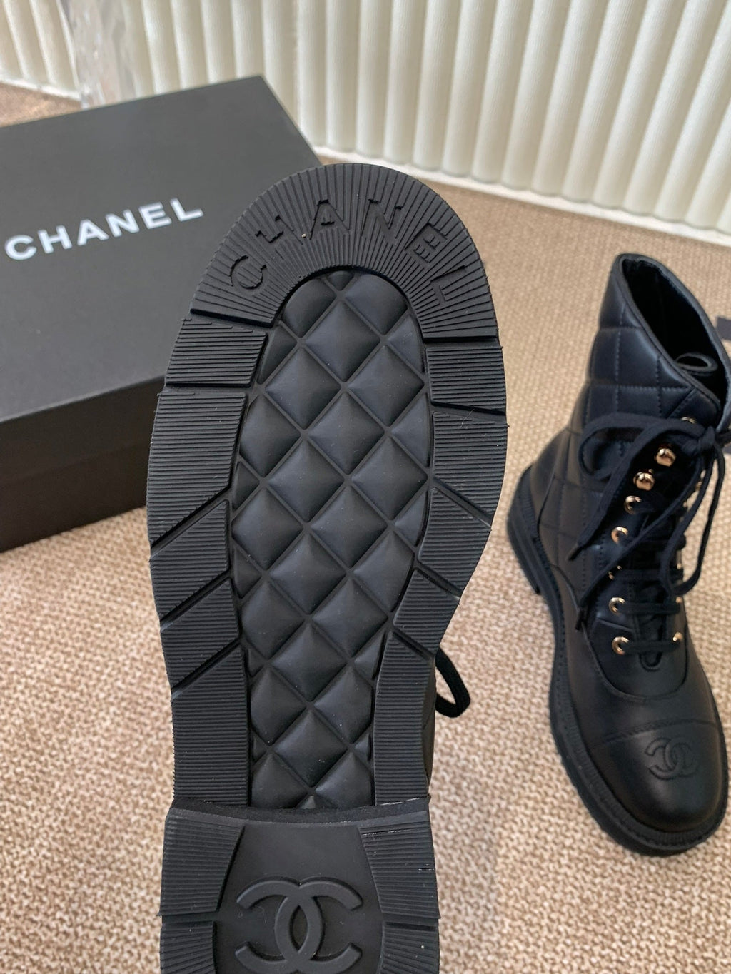 Quilted Leather Combat Boots