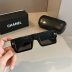 Oversized Square Acetate Sunglasses - Black - View 7