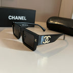 Oversized Square Acetate Sunglasses - Black - View 3