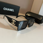 Oversized Square Acetate Sunglasses - Black - View 1