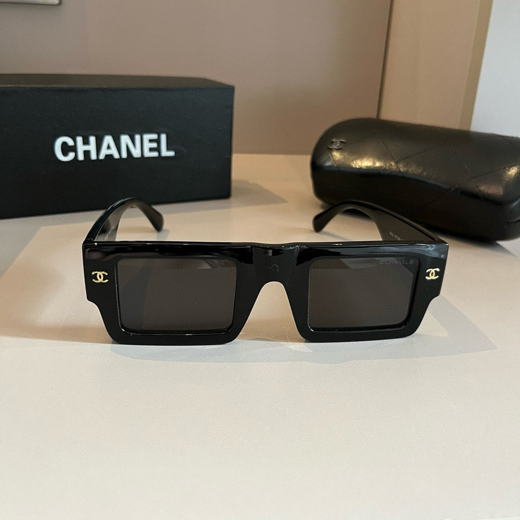 Oversized Square Acetate Sunglasses - Black - View 2