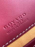 SWORD LUXURY Belvédère II messenger bag featuring a debossed Goyard Paris logo on smooth burgundy leather trim