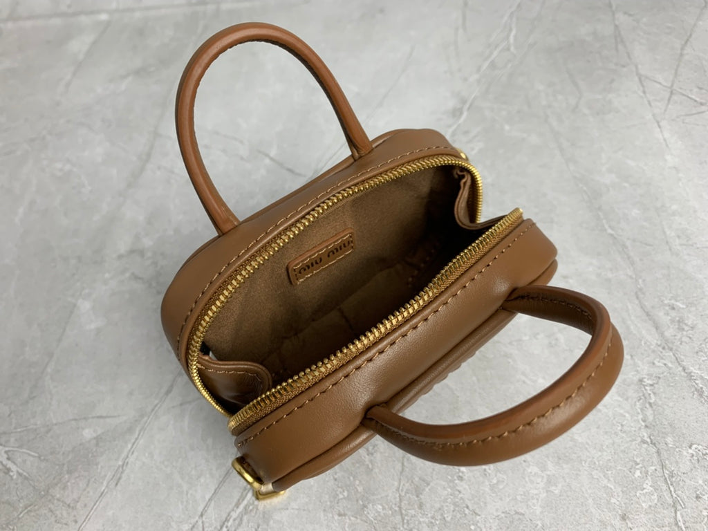 Miu Miu Mini Leather Briefcase Bag in Tan Brown - image 7