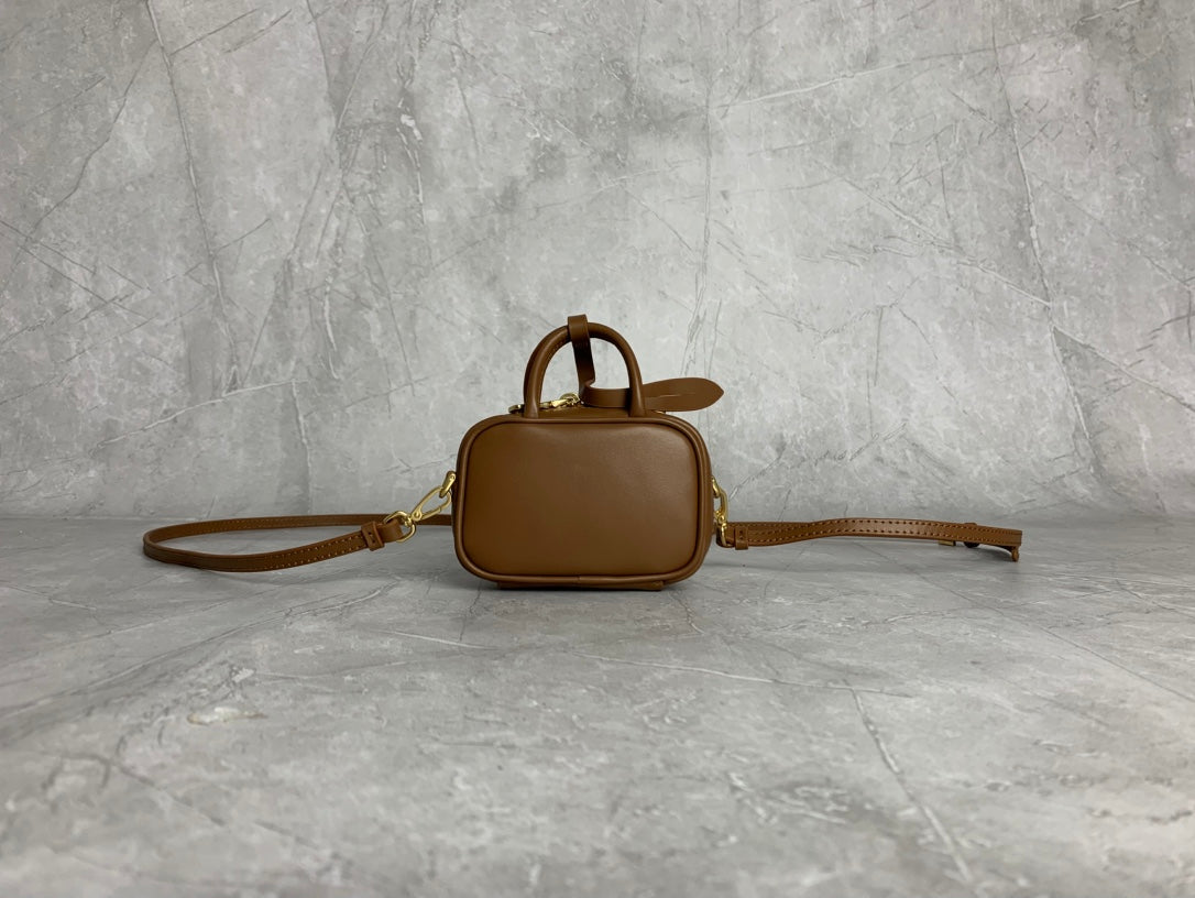 Miu Miu Mini Leather Briefcase Bag in Tan Brown - image 2
