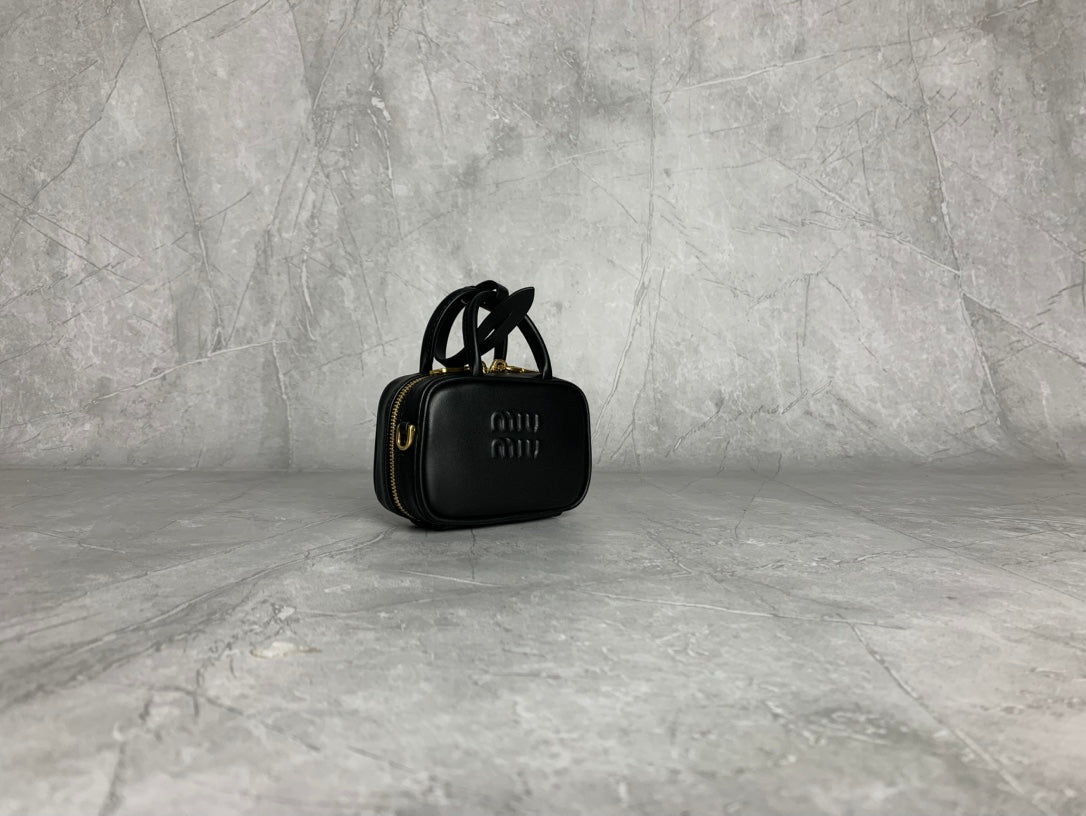 Miu Miu Mini Leather Briefcase Bag in Black - image 3