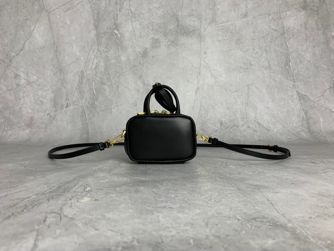 Miu Miu Mini Leather Briefcase Bag in Black - image 2