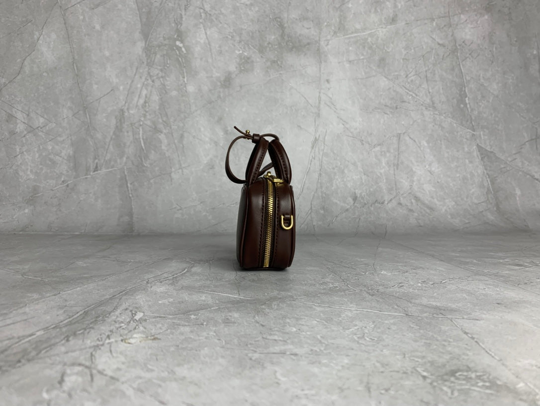 Miu Miu Mini Leather Briefcase Bag in Dark Brown - image 5