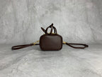 Miu Miu Mini Leather Briefcase Bag in Dark Brown - image 2