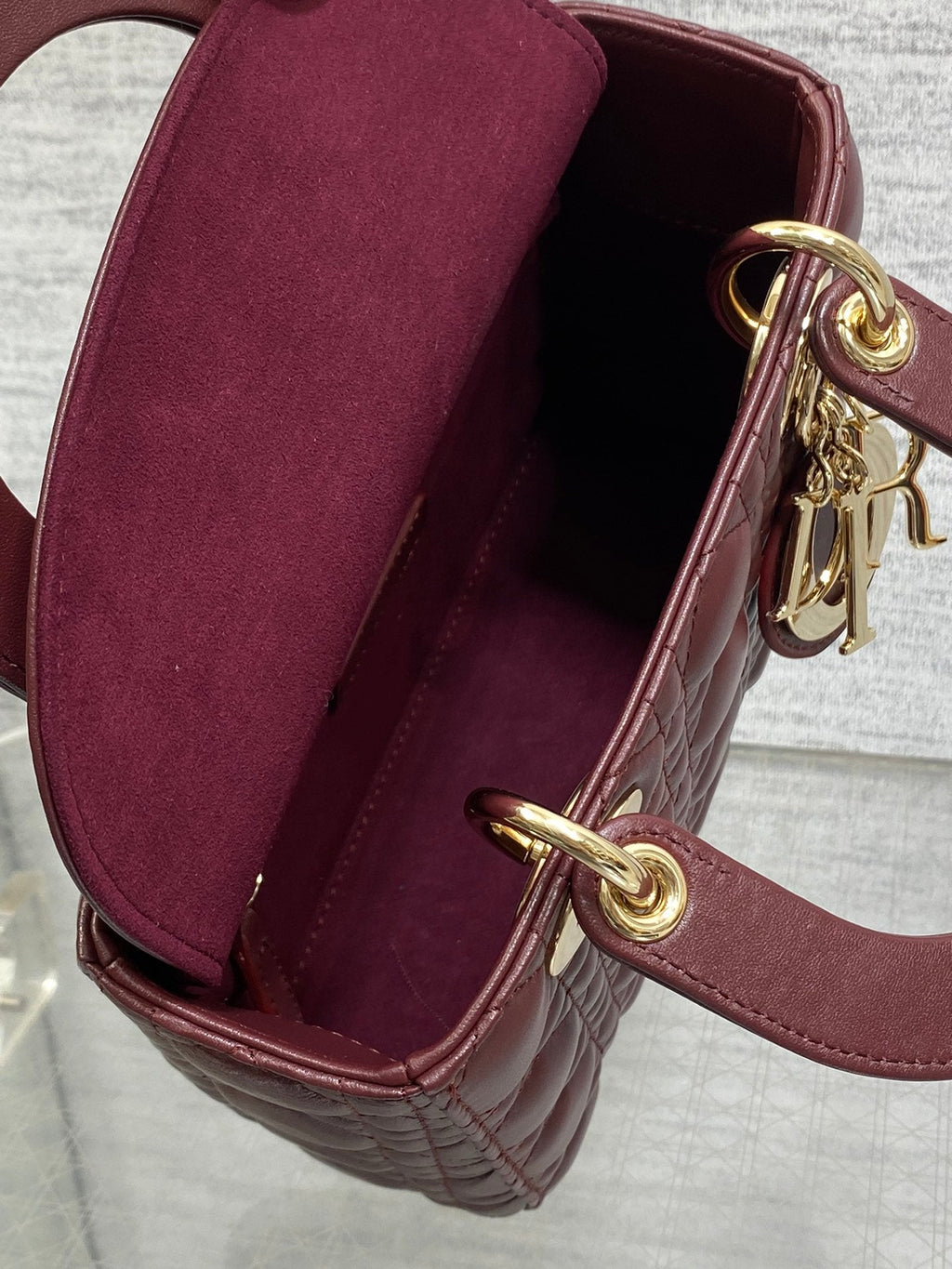 Lady Quilted Leather Top Handle Bag