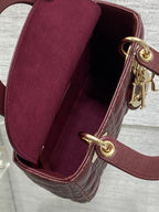 Lady Quilted Leather Top Handle Bag