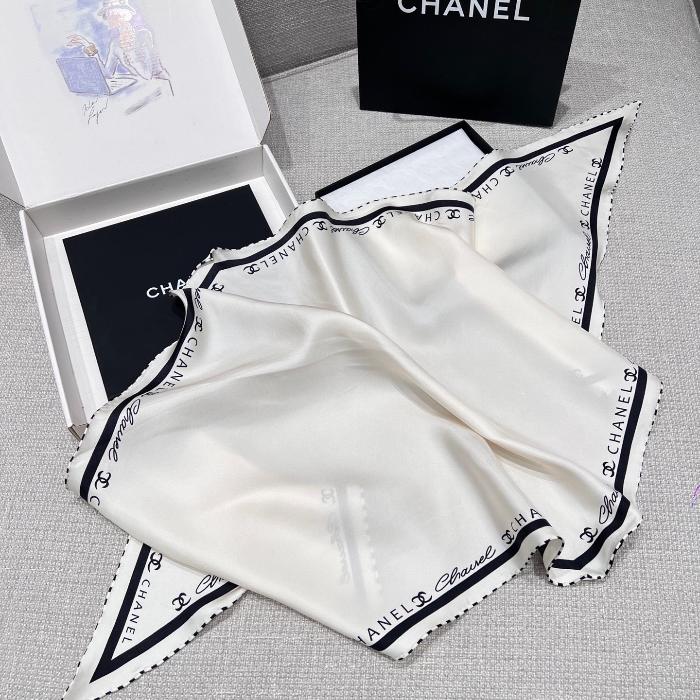 Silk Scarf – Geometric Coco Design