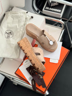 Eze Platform Sandals - Taupe - View 4