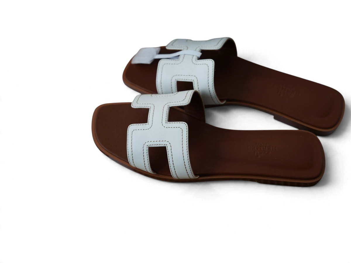 Oran Box Calfskin Sandals - Natural Brown - View 5