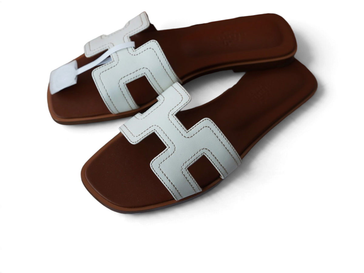 Oran Box Calfskin Sandals - Natural Brown - View 1