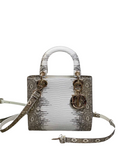 Lizard-Embossed Structured Top Handle Bag 20cm - View 1