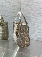 Lizard-Embossed Structured Top Handle Bag 20cm - View 6