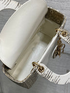 Lizard-Embossed Structured Top Handle Bag 20cm - View 8
