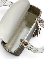 Lizard-Embossed Structured Top Handle Bag 20cm - View 8
