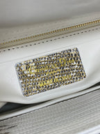 Lizard-Embossed Structured Top Handle Bag 20cm - View 9
