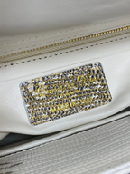 Lizard-Embossed Structured Top Handle Bag 20cm - View 9