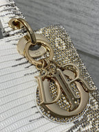 Lizard-Embossed Structured Top Handle Bag 20cm - View 3