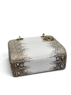 Lizard-Embossed Structured Top Handle Bag 20cm - View 7