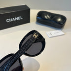 Quilted-Temple Butterfly Sunglasses - Black - View 5