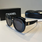 Quilted-Temple Butterfly Sunglasses - Black - View 3