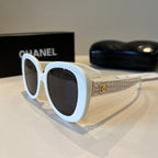 Crystal-Embellished Square Sunglasses - White - View 3