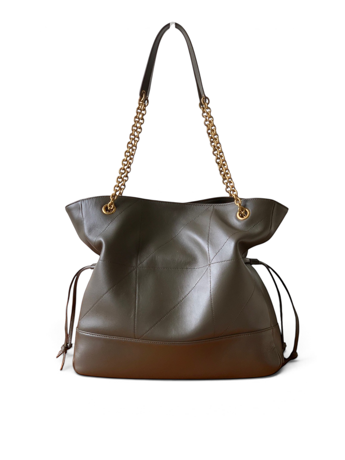 Saint Laurent Jamie 4.3 Large Pochon Bag in Taupe Lambskin Leather - Detail View 2