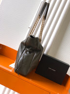 Saint Laurent Jamie 4.3 Large Pochon Bag in Taupe Lambskin Leather - Detail View 3