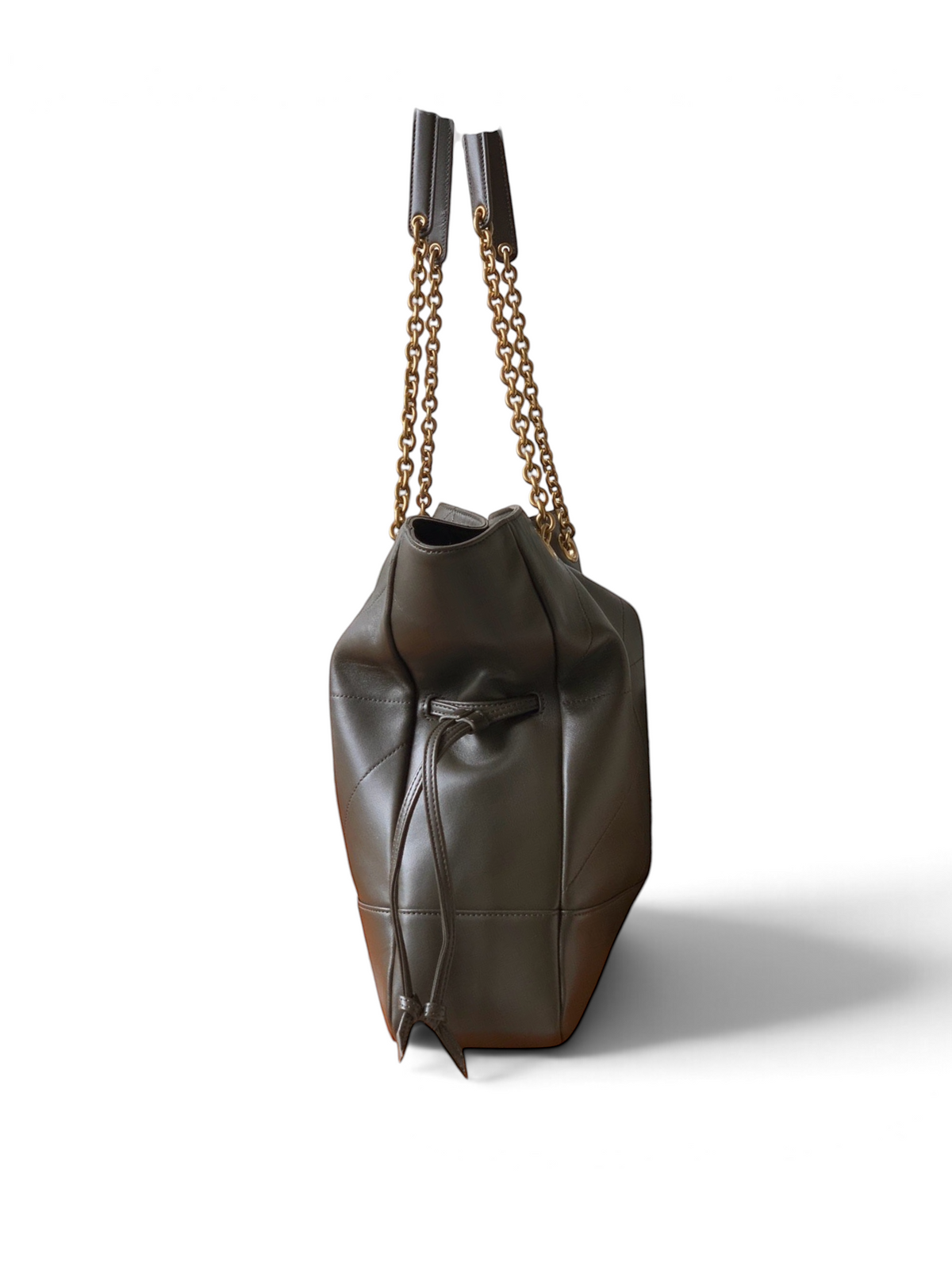 Saint Laurent Jamie 4.3 Large Pochon Bag in Taupe Lambskin Leather - Detail View 3