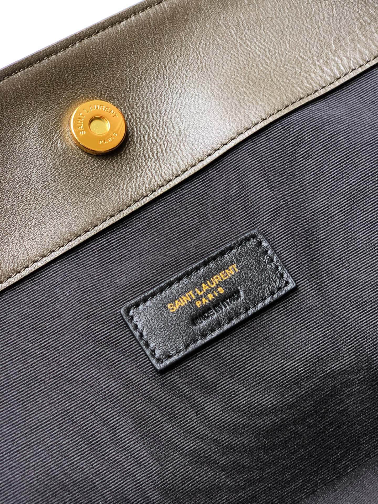 Saint Laurent Jamie 4.3 Large Pochon Bag in Taupe Lambskin Leather - Detail View 9