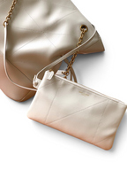 Saint Laurent Jamie 4.3 Large Pochon Bag in Ivory Lambskin Leather - Detail View 4