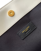 Saint Laurent Jamie 4.3 Large Pochon Bag in Ivory Lambskin Leather - Detail View 9