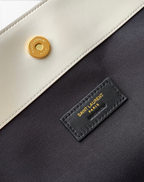 Saint Laurent Jamie 4.3 Large Pochon Bag in Ivory Lambskin Leather - Detail View 9