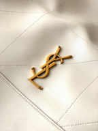 Saint Laurent Jamie 4.3 Large Pochon Bag in Ivory Lambskin Leather - Detail View 6